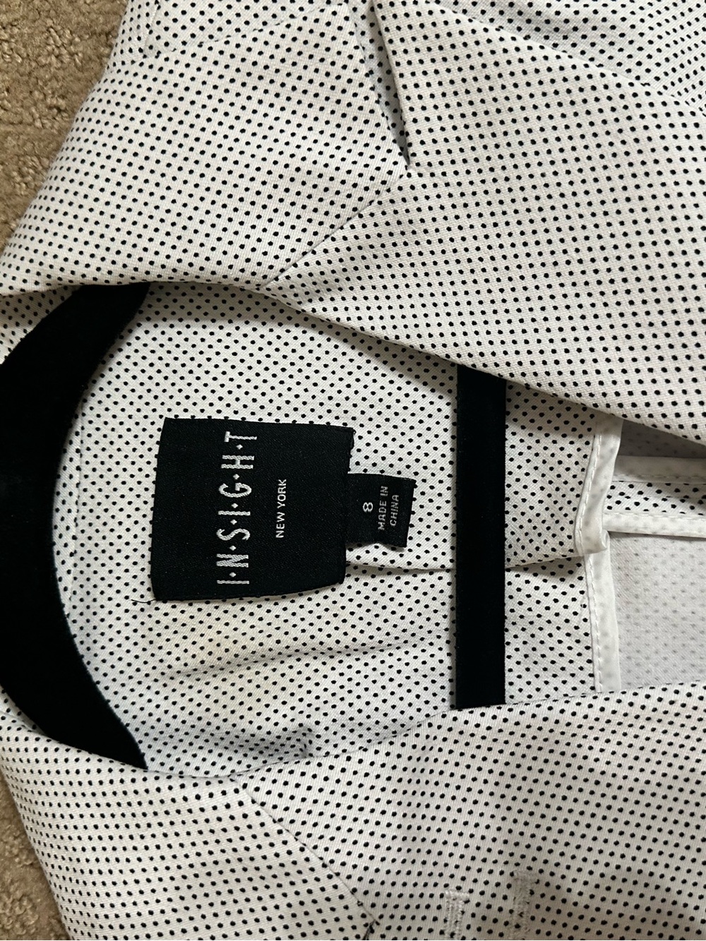 Insight White Textured One-Button Blazer - Picture 2 of 5